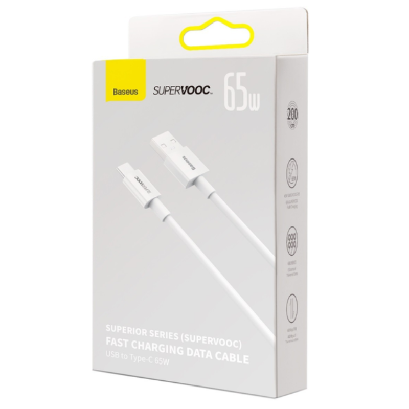 Кабель USB-Type C Superior Series (SUPERVOOC) Fast Charging 65W 2m White