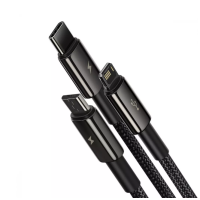 Кабель 3in1 Baseus Tungsten Gold One-for-three Fast Charging Data (Micro USB+Lightning+Type-C) 3.5A 1.5м
