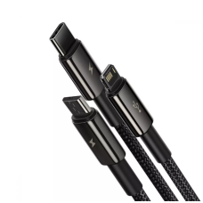 Кабель 3in1 Baseus Tungsten Gold One-for-three Fast Charging Data (Micro USB+Lightning+Type-C) 3.5A 1.5м