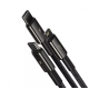Кабель 3in1 Baseus Tungsten Gold One-for-three Fast Charging Data (Micro USB+Lightning+Type-C) 3.5A 1.5м