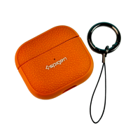 Чехол футляр для наушников AirPods Pro Spigen Ring Leather Armor Orange