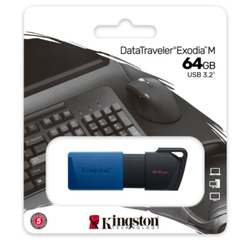 USB Flash Kingston Exodia 64Gb 3.2 черно-синий