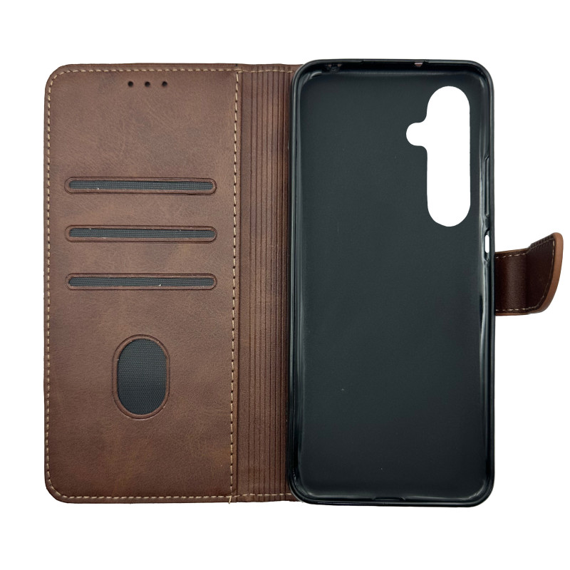 Чехол книжка Business leather Хлястик Samsung A16 Коричневый