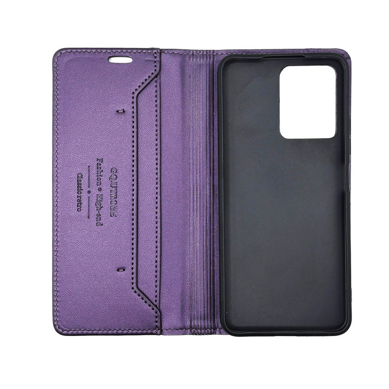 Чехол книжка кожаный GQ Xiaomi Redmi Note 12 4G Фиолетовый