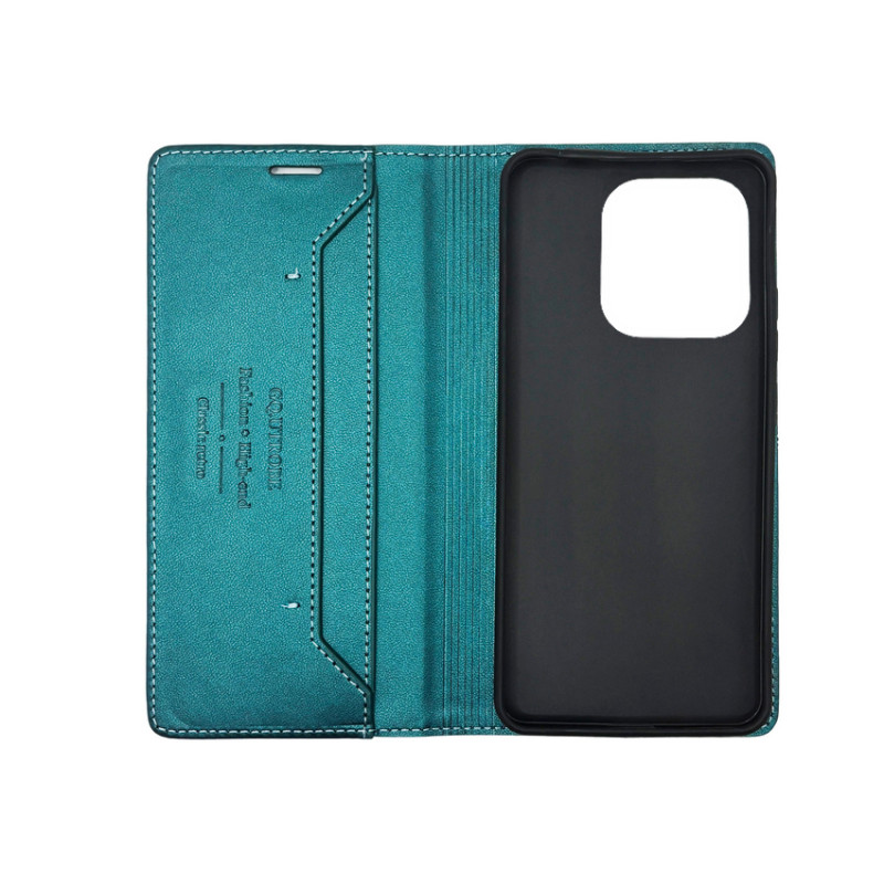 Чехол книжка кожаный GQ Xiaomi Redmi Note 14 4G Зеленый