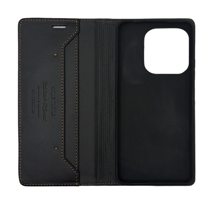 Чехол книжка кожаный GQ Xiaomi Redmi Note 14 4G Черный