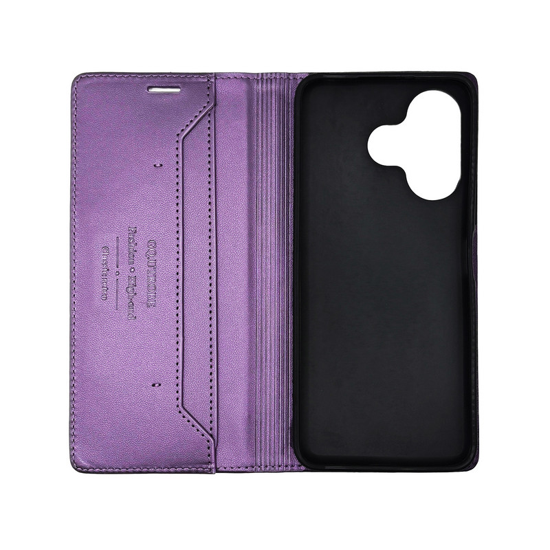 Чехол книжка кожаный GQ Xiaomi Redmi 13 / Poco M6 4G Фиолетовый