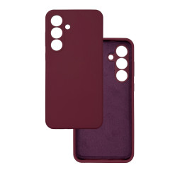 Чехол накладка Silicone Cover Soft Touch ЗК Samsung S25FE Бордовый