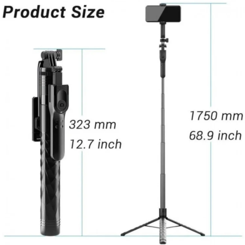 Монопод (трипод)  K28-4 Button Bluetooth / Dual Clamps  (1.75m)