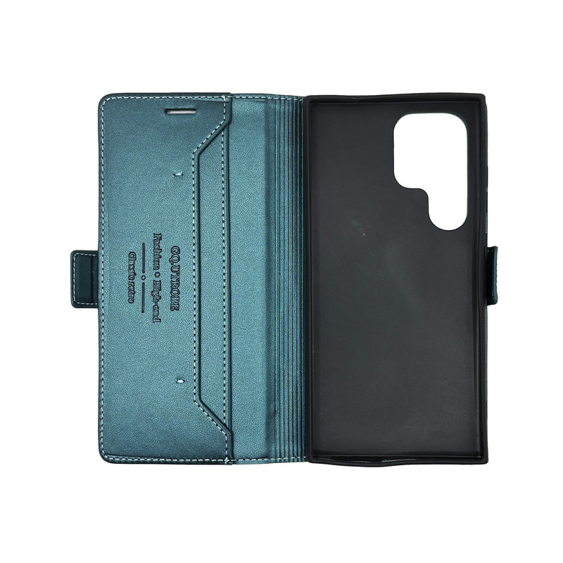 Чохол книжка шкіряний GQ Samsung S25 Ultra Зелена