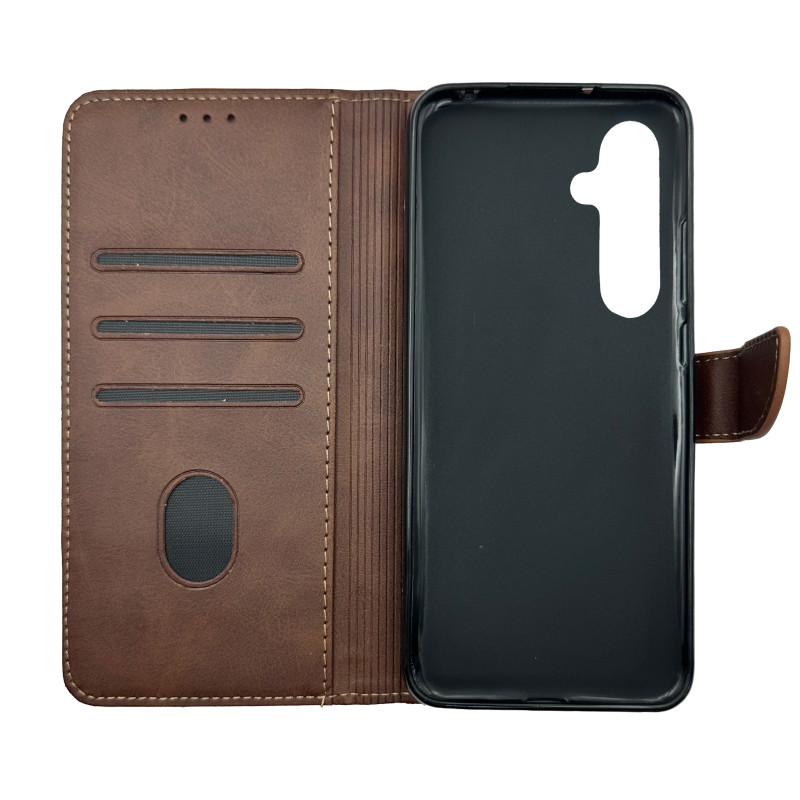 Чохол книжка Business leather Хлястик Samsung A35 Коричневий
