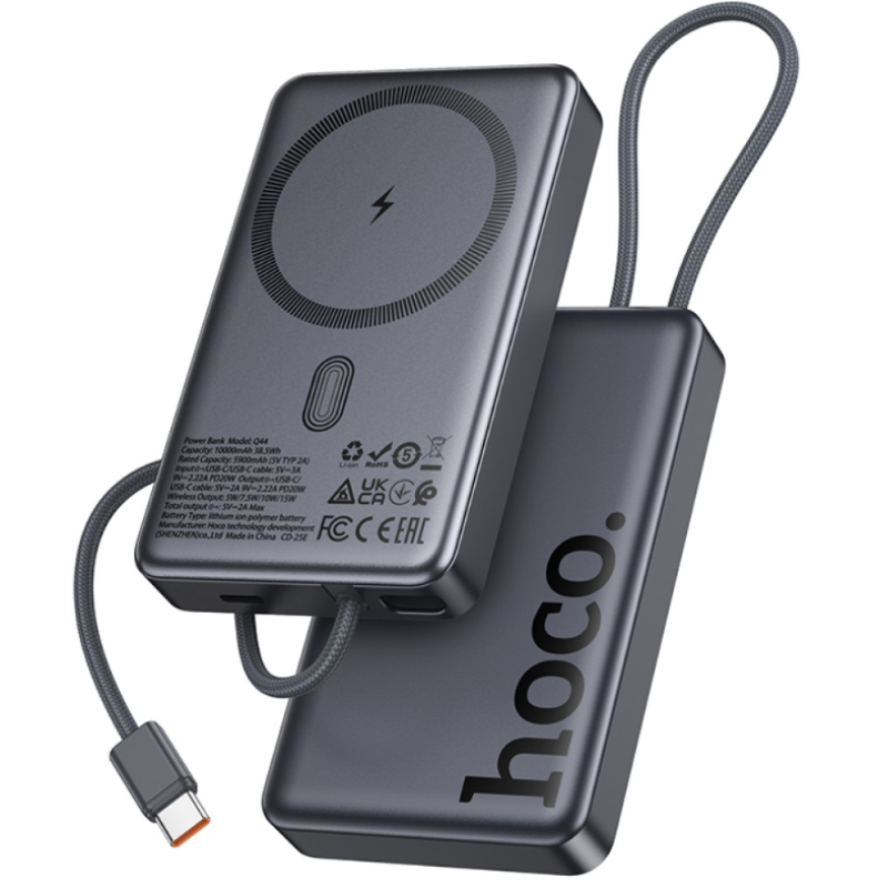 Power Bank Hoco Q44 10000mAh PD20W (with cable Type-C) с беспроводной зарядкой 15W