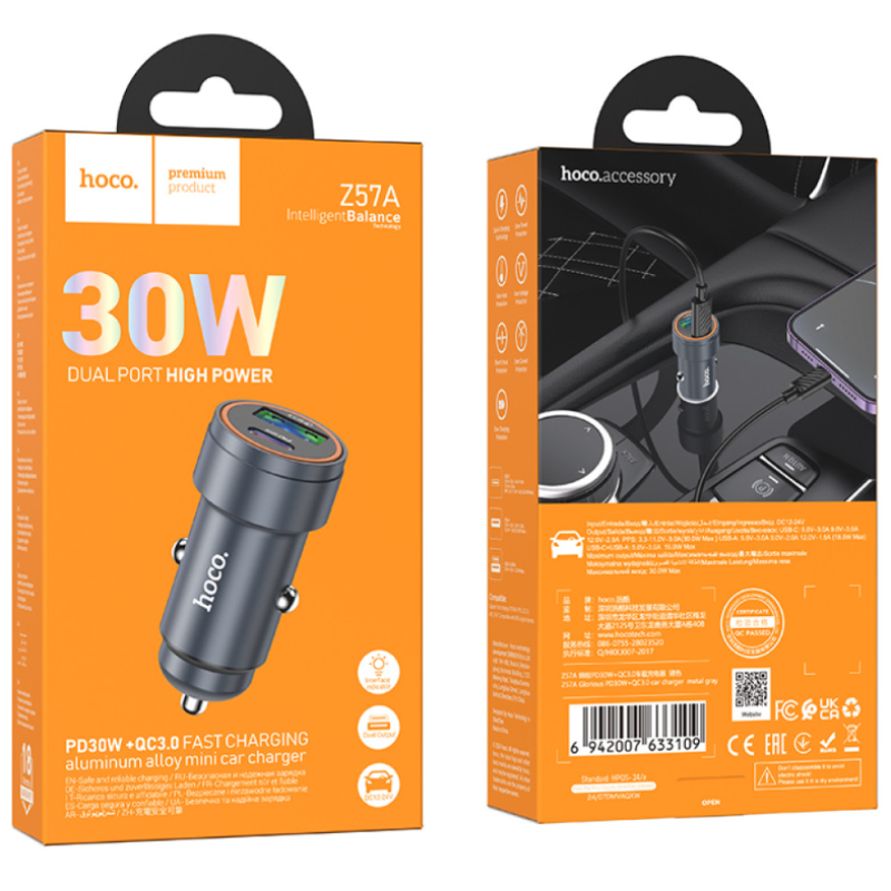 АЗП Hoco Z57A Glorious PD30W+QC3.0