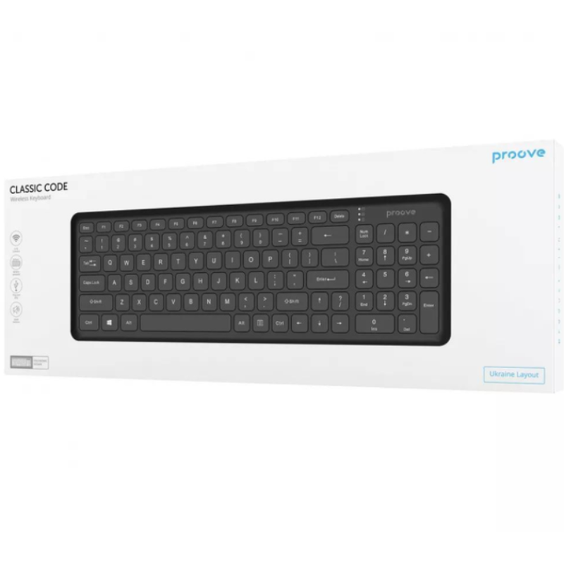 Клавіатура бездротова Proove Classic Code UA Black