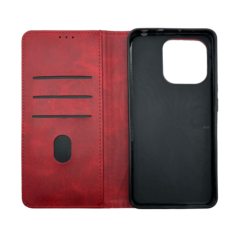 Чехол книжка Business leather Xiaomi Redmi Note 13 4G Красный