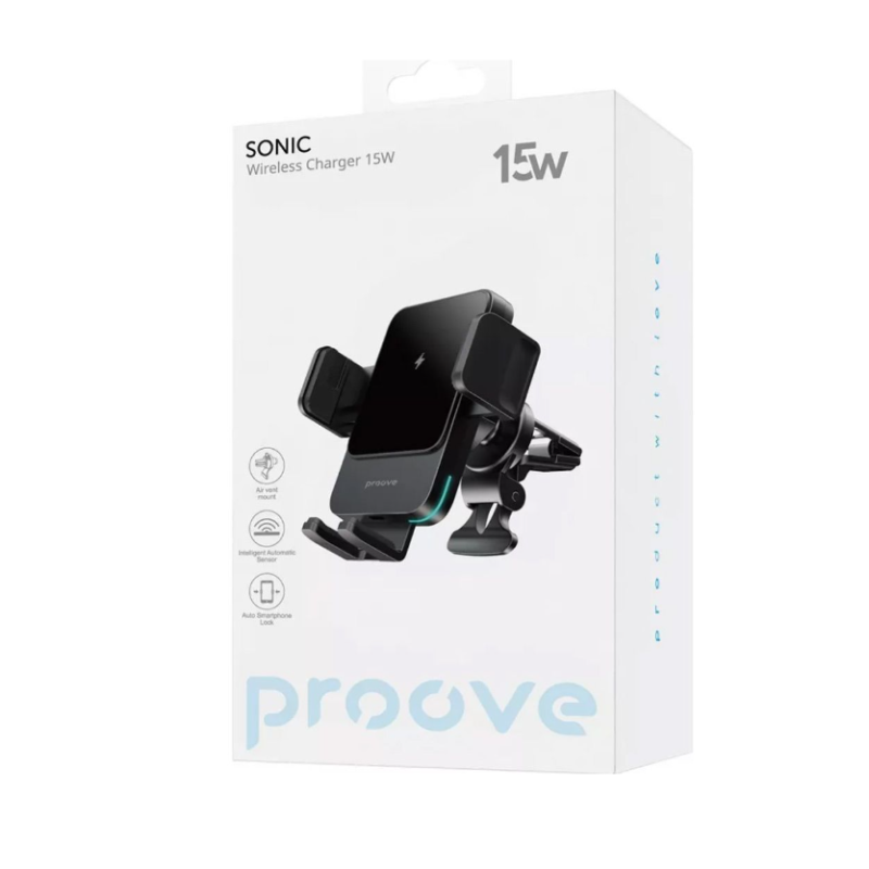 Автомобільний тримач з Бездротовою зарядкою Proove Sonic 15W