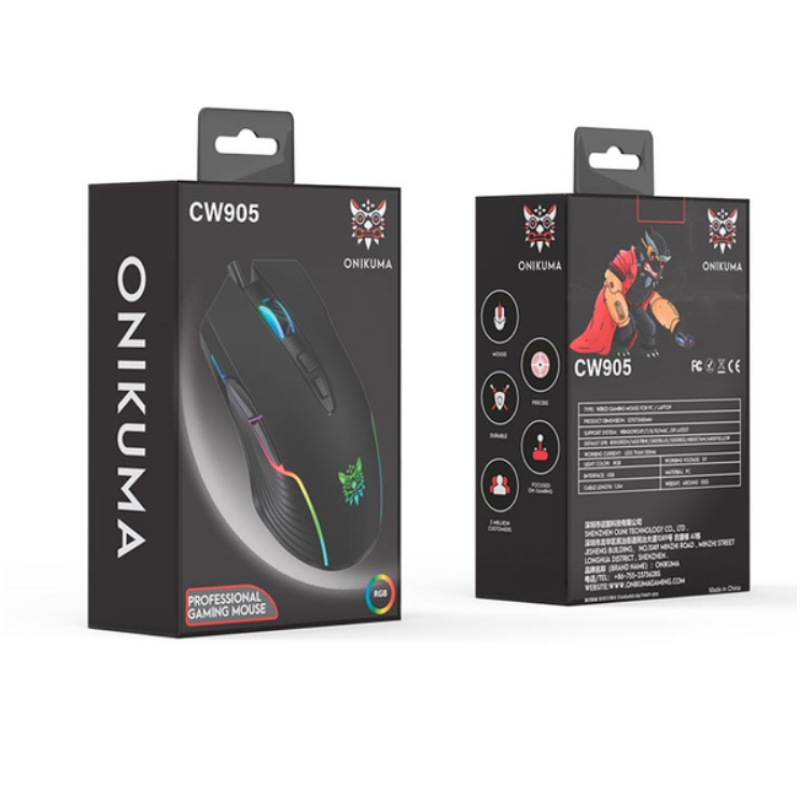 Мышка игровая проводная Onikuma CW905 RGB DPI 1200-7200