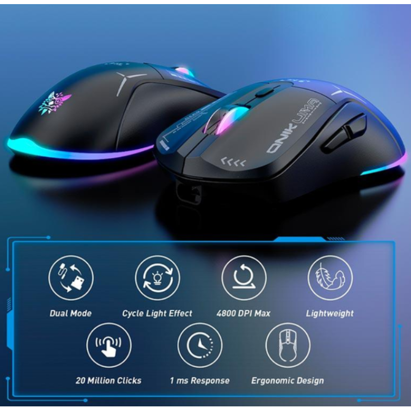 Мишка ігрова 2 режими (бездротовий + дротовий) Onikuma CW917 RGB 6 кнопок DPI:800-4800