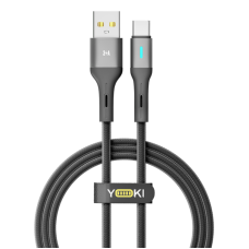 Кабель USB-Type C YOKI LED YK-LE17 3A 1.2m Black