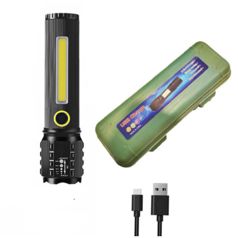 Фонарь C71 (P50, COB, Li-Ion аккумулятор, zoom, заряд Micro)