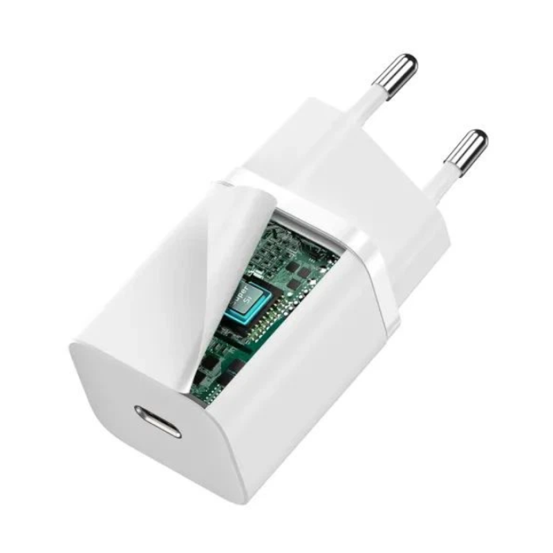Сетевой адаптер Baseus Super Silicone Quick Charger Type C 30W White