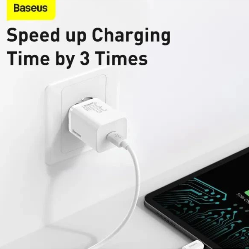 Сетевой адаптер Baseus Super Silicone Quick Charger Type C 30W White