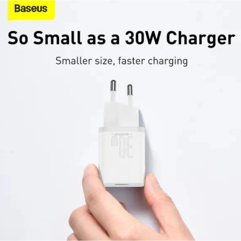 Сетевой адаптер Baseus Super Silicone Quick Charger Type C 30W White