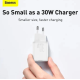 Сетевой адаптер Baseus Super Silicone Quick Charger Type C 30W White