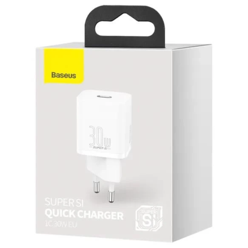 Сетевой адаптер Baseus Super Silicone Quick Charger Type C 30W White