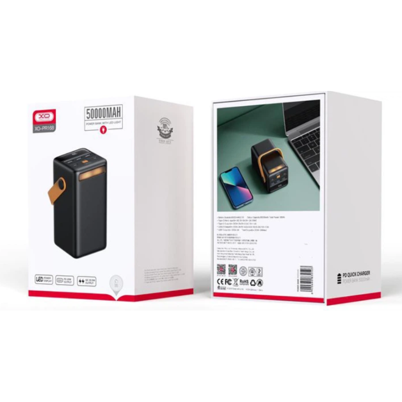 Power Bank XO PR168 50000mAh PD20W+QC22.5W