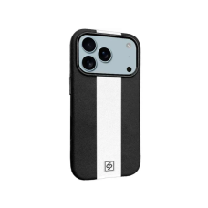 Чехол накладка Rally кожаный MagSafe iPhone 17 Pro чорно-белый