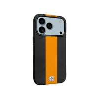 Чохол накладка Rally шкіряний з MagSafe iPhone 17 Pro / 18 Pro чорно-помаранчевий