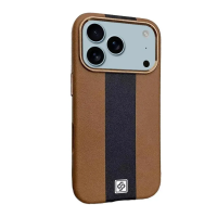 Чохол накладка Rally шкіряний з MagSafe iPhone 17 Pro коричнево-чорний