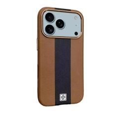 Чохол накладка Rally шкіряний з MagSafe iPhone 17 Pro Max коричнево-чорний