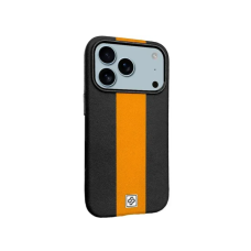 Чохол накладка Rally шкіряний з MagSafe iPhone 17 Pro Max чорно-помаранчевий