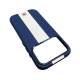 Чехол накладка Rally кожаный  MagSafe iPhone 17 Pro Max сине-белый