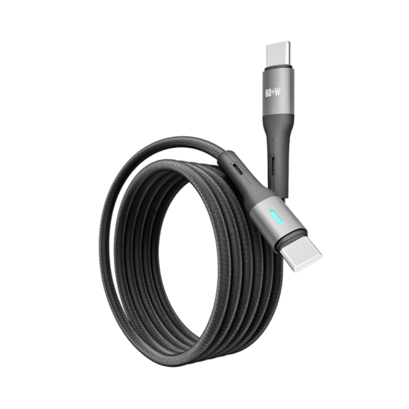 Кабель USB YOKI LED YK-LE17 Type-C to Type-C 60W 1.2m Black
