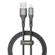 Кабель USB YOKI LED YK-LE17 Lightning 2.4A 1.2m Black
