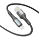 Кабель USB YOKI LED YK-LE17 Lightning 2.4A 1.2m Black