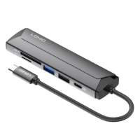 Type-C  HUB LDNIO DS-56H Type-C To PD3.0*1(100W)+HDMI*1(4K@30hz)+USB2.0*1+SD+TF