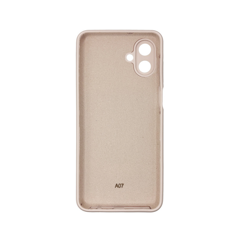 Чехол накладка Silicone Cover Soft Touch ЗК Samsung A07 Пудра