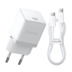 МЗП Baseus Palm Fast Charger Type-C-Type-C 20W (Cable 60W) White