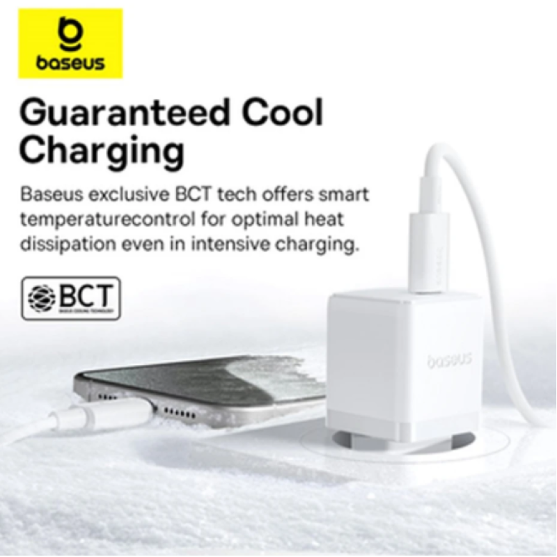 МЗП Baseus Palm Fast Charger Type-C-Type-C 20W (Cable 60W) White