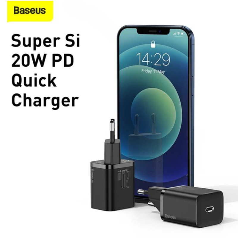 Сетевой адаптер Baseus Super Si Pro Quick Charger Type C 20W Black