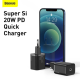 Сетевой адаптер Baseus Super Si Pro Quick Charger Type C 20W Black