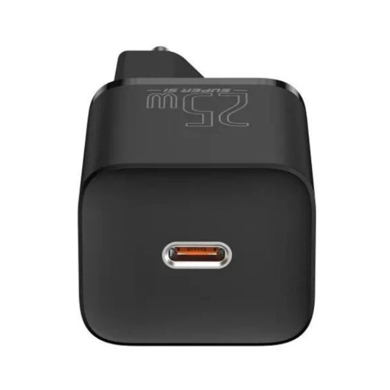 СЗУ Baseus Super Silicone Quick Charger 25W Type-C + With Cable Type-C to Type-C 3A Black