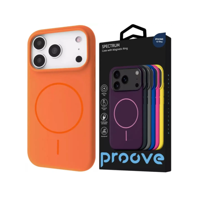 Чехол накладка Proove Spectrum Case with MagSafe iPhone 17 Pro Оранжевый (peel orange)