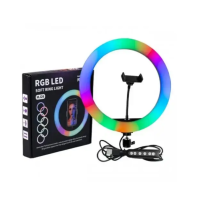 Кольцевая светодиодная Led Лампа RGB MJ26 с зажимом для телефона (26см)