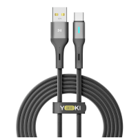 Кабель USB-Type C YOKI LED YK-LE17 3A 2m Black