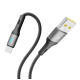 Кабель USB-Type C YOKI LED YK-LE17 3A 2m Black